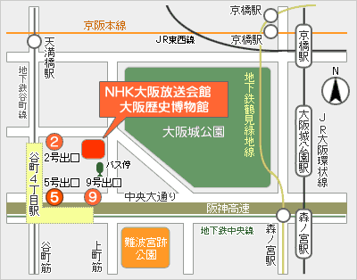 NHK放送会館への地図